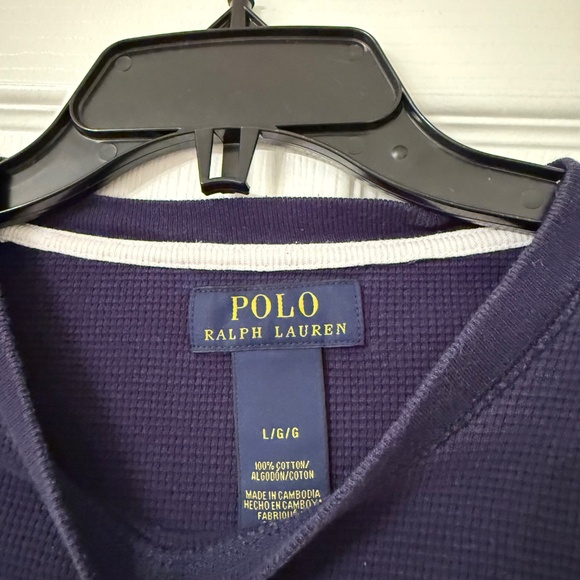 Polo Ralph Lauren Navy Blue Thermal Long Sleeve - Picture 3 of 4
